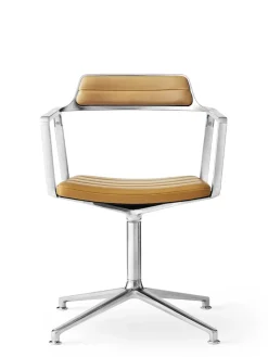 VIPP452 Swivel Chair m/sort stel, sort læder fra Vipp