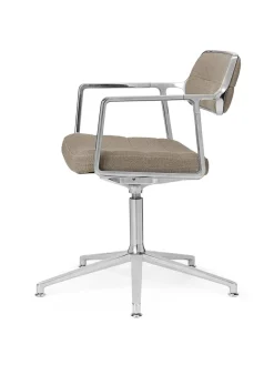 VIPP453 Swivel+ Chair m/sort stel, sort læder fra Vipp