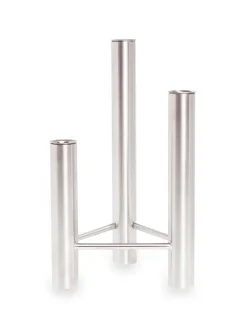 VISTA vase og lysestage, mat stål fra Kay Bojesen
