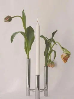 VISTA vase og lysestage, poleret stål fra Kay Bojesen