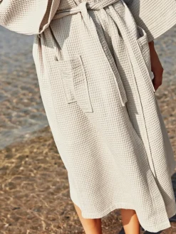 Waffle badekåbe, cream multi fra Hay