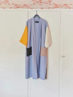 Waffle Badekåbe, dusty blue multi fra Hay