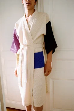 Waffle Badekåbe, off-white multi fra Hay