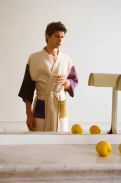 Waffle Badekåbe, off-white multi fra Hay