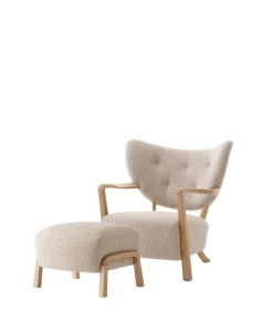 Wulff lænestol inkl. skammel, - Hallingdal 376 fra &Tradition