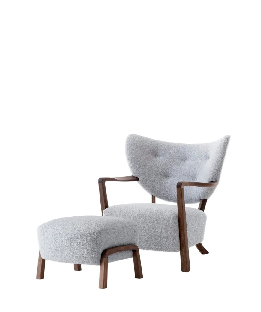 Wulff lænestol inkl. skammel- Karakorum 003 fra &Tradition