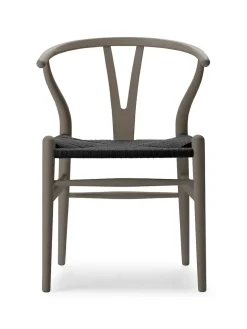 Y-stol CH24 Soft Anthracite Grey med sort flet af Hans J. Wegner