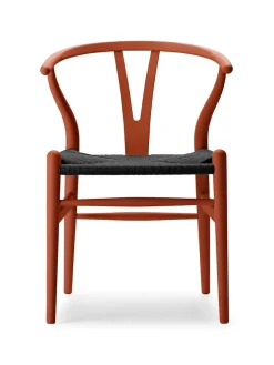 Y-stol CH24 Soft Black med sort flet af Hans J. Wegner
