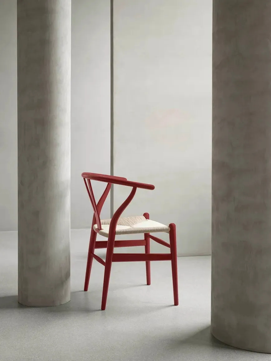 Y-stol CH24 Soft Orange Red af Hans J. Wegner