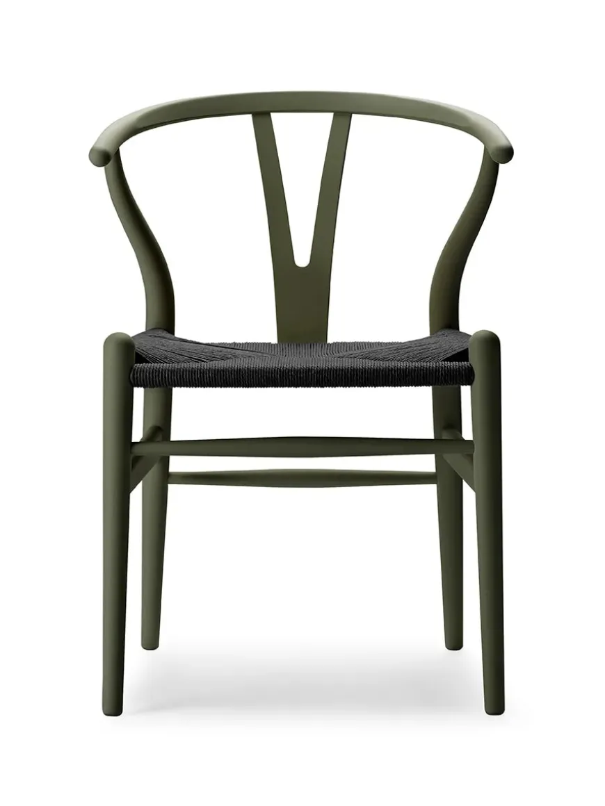 Y-stol CH24 Soft Silver Grey med sort flet af Hans J. Wegner